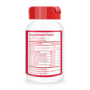 Recién llegado, aceite de Krill 350mg Omega <span class=keywords><strong>3</strong></span>, de aceite de cápsulas blandas Krill, complementa la astaxantina antioxidante para adultos - Product Image 2