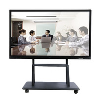 Pizarra Interactiva de 65 Pulgadas con Pantalla LCD, Lápiz Inteligente de 10 Puntos, Táctil, Android/Windows, PC Todo en Uno para Enseñanza y Reuniones