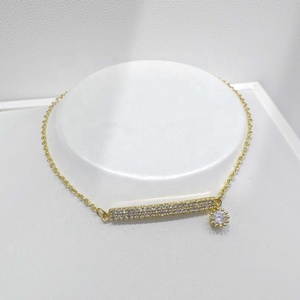wholesale brass Romantic Heart cheap zirconia bracelet ladies summer 18k gold played luxury design chain <b>charms</b> bracelets - Product Image 4