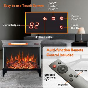 Chimenea Eléctrica DB de 24 Pulgadas con Luz LED, Independiente, para Uso en Interiores, 1500W, 10000-19999 BTU/h - Product Image 6