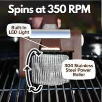 Outil de barbecue rechargeable en acier inoxydable, nettoyeur de grille électrique sans poils, brosse rotative pour le nettoyage de la grille