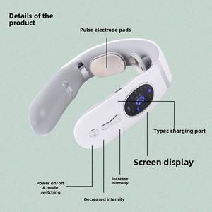 PAKISS OEM ODM Portable Neck Massager Electric Pulse Heated Neck Massage Machine Voice <b>Remote</b> Control - Product Image 3