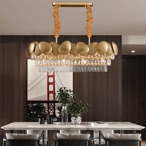 Hotel escalera restaurante comedor sala de estar lámpara Rectangular larga de lujo araña de cristal dorado lámpara colgante - Product Image 4