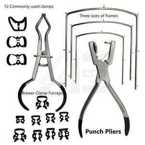 Kit de Dique de Goma 2026 de Venta Caliente, 12 Abrazaderas con Acabado Espejo, Acero Inoxidable Alemán de Grado Médico, Instrumentos Dentales Pequeños y Medianos - Product Image 2
