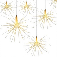 Guirlande lumineuse féerique de Noël et de la Saint-Valentin pour l'extérieur, 124 LED, lunes et étoiles, blanc chaud, IP44, étanche, 61 m, décoration de patio/fenêtre