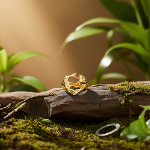 Fashion <b>Rings</b> 316L Stainless Steel PVD Gold Plating Sustainable Resistant Design For Women <b>Men</b> Jewelry - Product Image 3