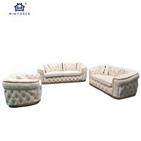 WINFORCE Chesterfield-Luxussofa im europäischen Stil italienisches Sofa aus Samt modernes Sofa Couches Wohnzimmer Sofa-Set Möbel