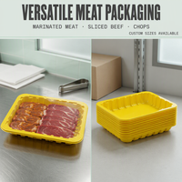 Barquette d'emballage jaune en PET de qualité alimentaire, haute barrière, scellable, pour poitrine de poulet/viande de bœuf/poulet, compatible MAP