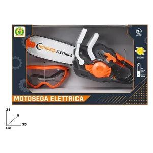 Tronçonneuse électrique Bricocrea 35 cm unisexe en plastique fabriquée en Italie avec lunettes de protection et effets sonores pour enfants de 3 ans et plus - Product Image 3