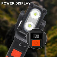 Lampe de travail LED magnétique rotative rechargeable avec crochet de clip d'affichage de puissance et entrée de type c pour une utilisation de maintenance industrielle