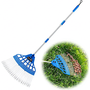 Huamaoji Nouveaux outils de jardinage les plus vendus : Ramasseur de feuilles en acier inoxydable, Râteau à feuilles, Collecteur de feuilles - Product Image 1
