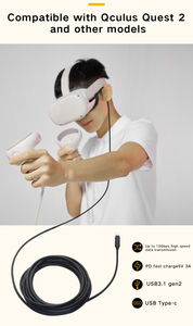 60W 10Gbps VR Gafas <span class=keywords><strong>Cable</strong></span> de fibra óptica 5M Tipo C a C Cables con 3A Carga rápida para auriculares VR - Product Image 5
