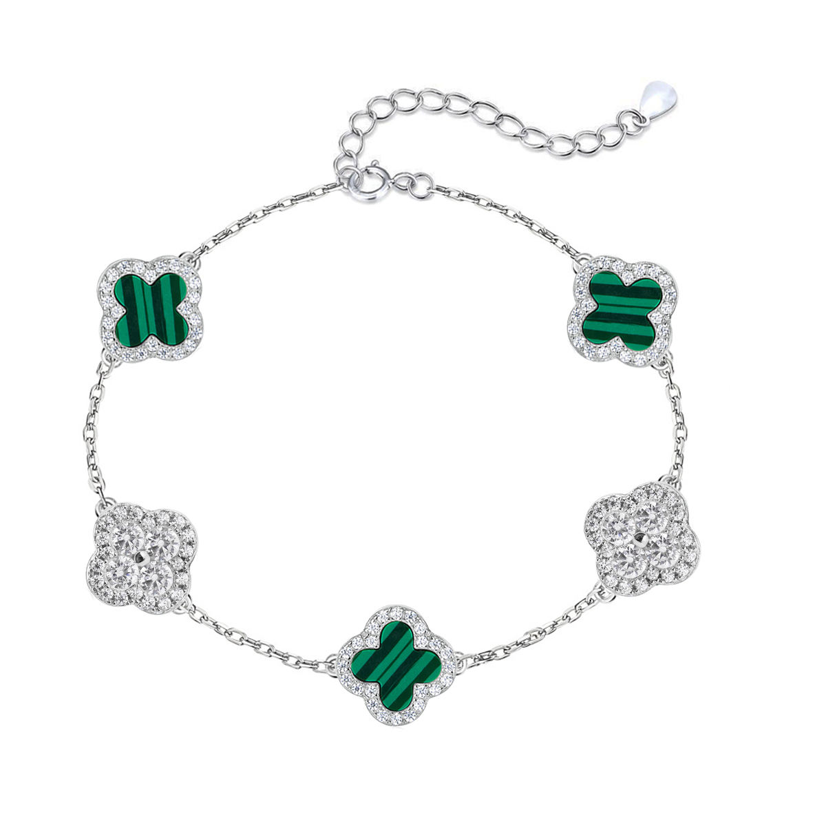 Bracciale-Argento-Verde + CZ