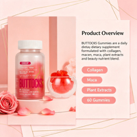 Gummies pour le lifting et le raffermissement des fesses, 60 unités - Améliore les hanches et les cuisses, gingembre, papaye, glutathion pour une silhouette tonifiée, gestion de l'énergie pour femmes