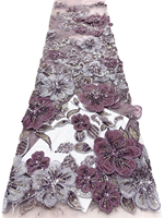NI.AI Nouvelle conception, applique en dentelle florale 3D perlée, patch brodé de fleurs à sequins cousu à la main pour mariage et soirée