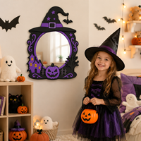 Jouet miroir citrouille sorcière en EVA imprimé, sans bavures, non toxique, incassable, lumineux, pour enfants, pour la décoration d'Halloween à la maison et en classe