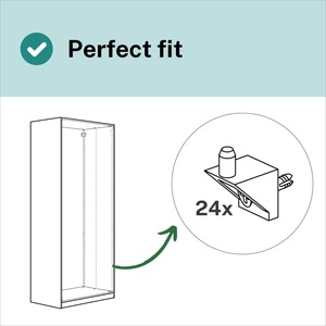 Supports d'angle en plastique Wiedeburg, supports d'étagère en nylon à 90 degrés pour meubles, armoires, connecteurs blancs durables - Product Image 4