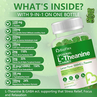 Gummies OEM L-Théanine pour le Soulagement du Stress (Ashwagandha L-Théanine) pour la Calme, la Sommeil et la Relaxation des Adultes, des Enfants et des Personnes Âgées