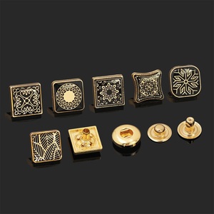 Boutons à pression en alliage de zinc écologiques de forme carrée avec logo personnalisé pour vêtements, chemises, abayas, thobes, accessoires vestimentaires - Product Image 6