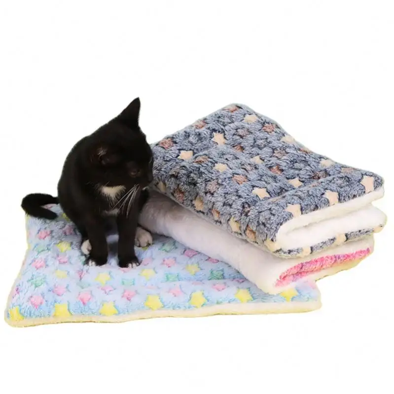 두꺼운 겨울 따뜻한 귀여운 별 패턴 봉제 애완 동물 고양이와 개 빨 수면 패드 실내 휴식