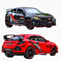 Modèle de voiture moulé sous pression 1:32 Hon da Civic Type-R modèle de voiture en alliage avec son et lumière pullback modèle de voiture en métal jouets Modelo del coche