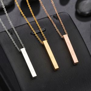 Bts 18K Gold Rosary Men Women Bar Dainty Initial Necklace Long Initial Letter Name <b>Choker</b> Girls Jewelle Laser Engraving Necklace - Product Image 2