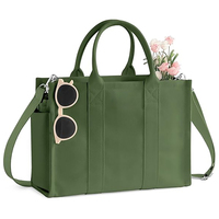 Grand sac fourre-tout en toile pour femmes avec fermeture éclair et compartiments sac à main de messager biblique avec poches