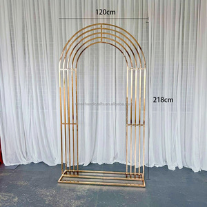 Arco <span class=keywords><strong>de</strong></span> Fondo Moderno Chapado <span class=keywords><strong>en</strong></span> Oro W120xH220cm, Arco <span class=keywords><strong>de</strong></span> Boda <span class=keywords><strong>de</strong></span> Hierro Desmontable para Uso <span class=keywords><strong>en</strong></span> Interiores y Exteriores, Exportación Transfronteriza, Gran Venta - Product Image 2