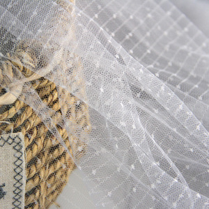 Tissu en dentelle brodée à pois doux pour jupe en <span class=keywords><strong>tulle</strong></span>, robe de mariée et décoration - Product Image 4