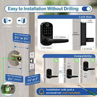 Serrure Intelligente à Prix de Gros avec Affichage du Mot de Passe, Déverrouillage par Empreinte Digitale et Application WiFi Ttlock/Tuya, Serrure Numérique à Pêne Simple pour Mortaise US