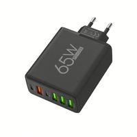 Pengisi Daya Ponsel 65W USB C untuk iPhone 17 16 15 14 Pro Max 6 Port Pengisian Cepat Pengisi Daya Dinding untuk Samsung/Xiaomi