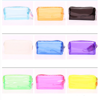 Étui à crayons scolaire en PVC transparent en gros, grande capacité, sac à crayons personnalisé, étui à crayons scolaire en PVC transparent avec fermeture éclair