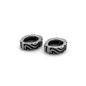 Yunnique Boucles d'oreilles à clipser en acier titane, motif géométrique, bijoux de fête, acier inoxydable 316, aucun perçage requis - Product Image 2