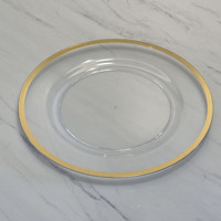 Assiette de présentation décorative de luxe vintage en plastique transparent doré, style rétro, pour mariage, fête, Noël