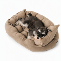 Lit pour animaux de compagnie multifonctionnel transformable avec dossier à bouton-pression, tapis pour chien 3-en-1, canapé-lit pour chat, coussin doux et chaud S M L XL