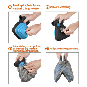 Köpek Pet seyahat katlanabilir Pooper Scooper ile 1 rulo ayrışabilir çanta <span class=keywords><strong>Scoop</strong></span> <span class=keywords><strong>Scoop</strong></span> temiz Excreta temizleyici Pick Up - Product Image 5