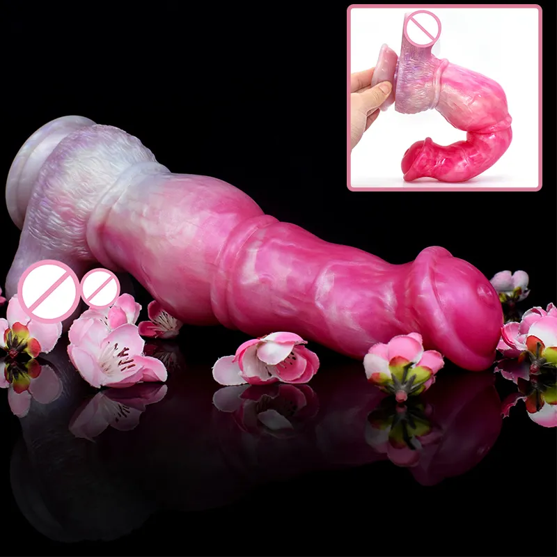 NNSX-قضيب اصطناعي منحنٍ على شكل حصان مع كوب شفط, لألعاب جنسية لإثارة G-spot على شكل حيوان ، للمثليين والسيدات والبالغين ، قابل للتوصيل