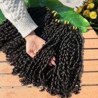 Cheveux humains vietnamiens bruts non traités avec cuticules alignées, qualité 12A, lots de cheveux bouclés Pixie en gros