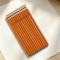 Ensemble de crayons personnalisés certifiés EN71 ISO, crayons hexagonaux en bois jaunes HB avec gomme, 7,5 pouces, vente en gros directe d'usine