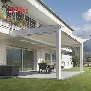 Sistema de Techo Retráctil de Aluminio para Exteriores <span class=keywords><strong>con</strong></span> Mesas, <span class=keywords><strong>Lona</strong></span> y Cortina para Jardín, Patio, Balcón, Pérgola - Product Image 1