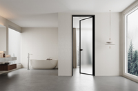Nuevo Conjunto de Grifería de Ducha de Latón Cepillado con Válvula Independiente, Rociador Suave de Lluvia y Masaje para Baño de Apartamento o Villa con Puerta Corredera