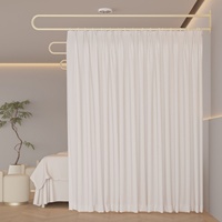 Rideau de séparation de salon de beauté multicolores en forme de U, rideaux de traitement de santé, rideau de lit de beauté avec poteaux et anneaux