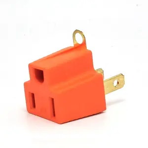 AC Universal adaptador industrial de 2 pinos para 3 pinos US Plug Power Outlet 15A 125V Laranja