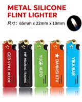 Briquet jetable personnalisé avec impression de logo, corps transparent, plusieurs couleurs, vente en gros d'usine, OEM