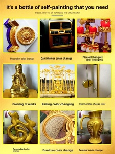 SANVOゴールドスプレーペイント金属400mlローズ光沢のある黄金色エアゾールスプレーペイント - Product Image 3