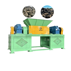 Trituradora de doble eje para neumáticos desechados de bajo ruido OEM, trituradora de neumáticos de nailon y caucho, equipo de procesamiento para reciclaje de neumáticos - Product Image 1