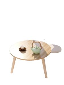 بيع بالجملة طاولة قهوة مستديرة حديثة من شاوهوا مع أثاث بسيط أرجل خشبية صلبة طاولة مستديرة صغيرة بحافة - Product Image 4