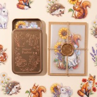 Autocollants irisés personnalisés pour scrapbooking, motif Psaumes de la Forêt, en PET transparent, effet lustré, pack d'autocollants
