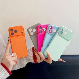 Coque de téléphone antichoc en verre macaron couleur unie, découpes précises, couverture intégrale, compatible iPhone 17 Pro Max - Product Image 1