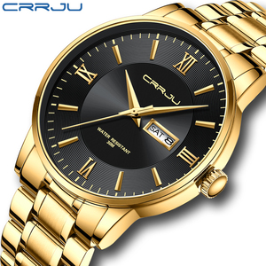 CRRJU 2175 <span class=keywords><strong>Montre</strong></span>-bracelet de sport de luxe pour <span class=keywords><strong>homme</strong></span>, <span class=keywords><strong>montre</strong></span> en acier doré à quartz étanche, <span class=keywords><strong>montre</strong></span> masculine, Relogio Masculino - Product Image 1
